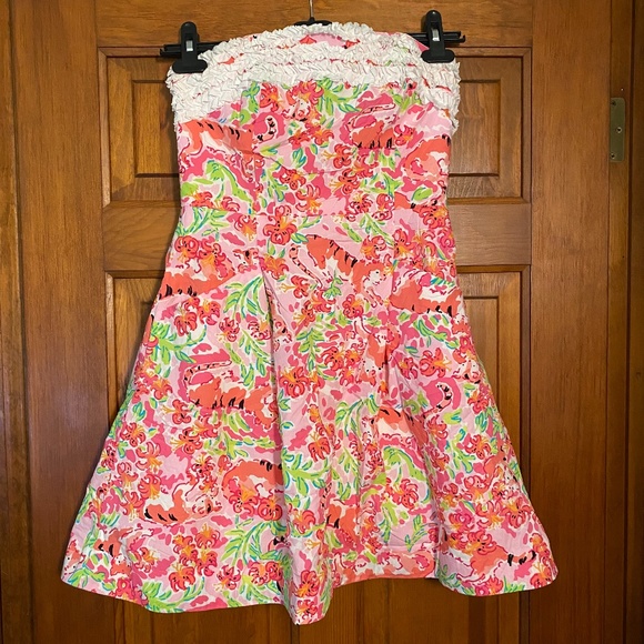 Lilly Pulitzer Strapless Ferra Dress in Call Me Kitty size 2 - Picture 2 of 12